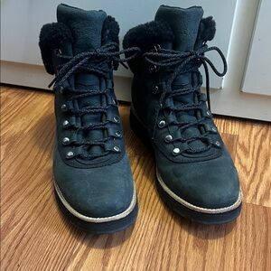 Cole Haan Black-ish Lace-Up Boots